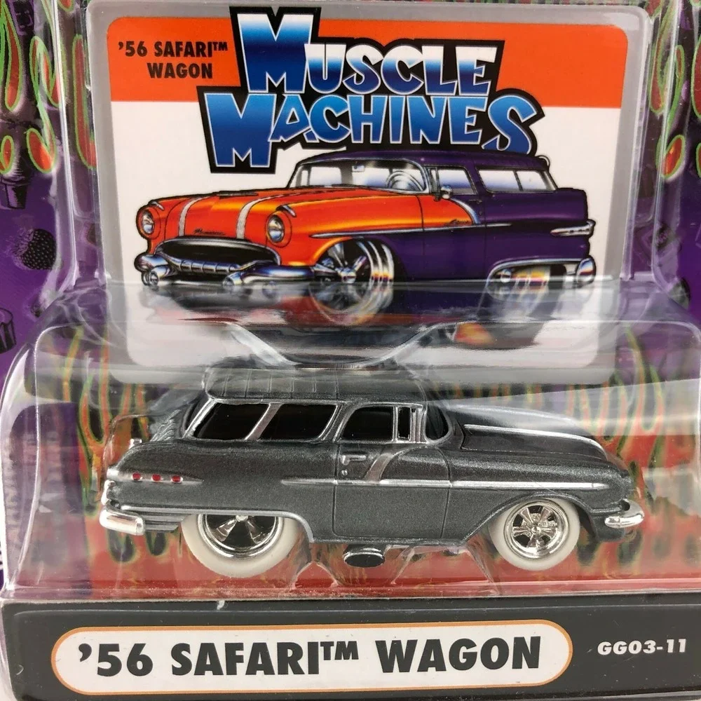 Muscle Machines 1956‎ '56 Pontiac Safari Wagon Metallic Gray Car Die Cast 1/64